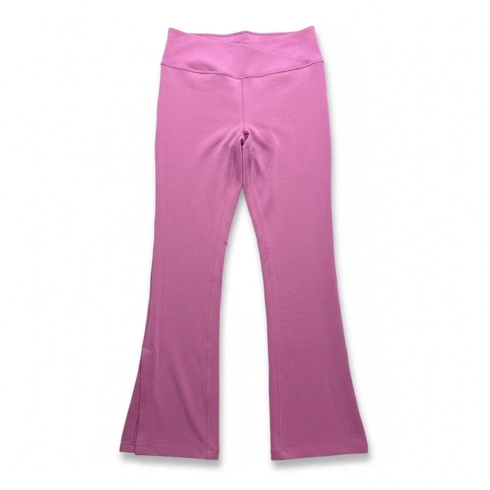 Athleta Girl XXL/16 Pink Transcend Crossover Flare Pants Athleisure Casual